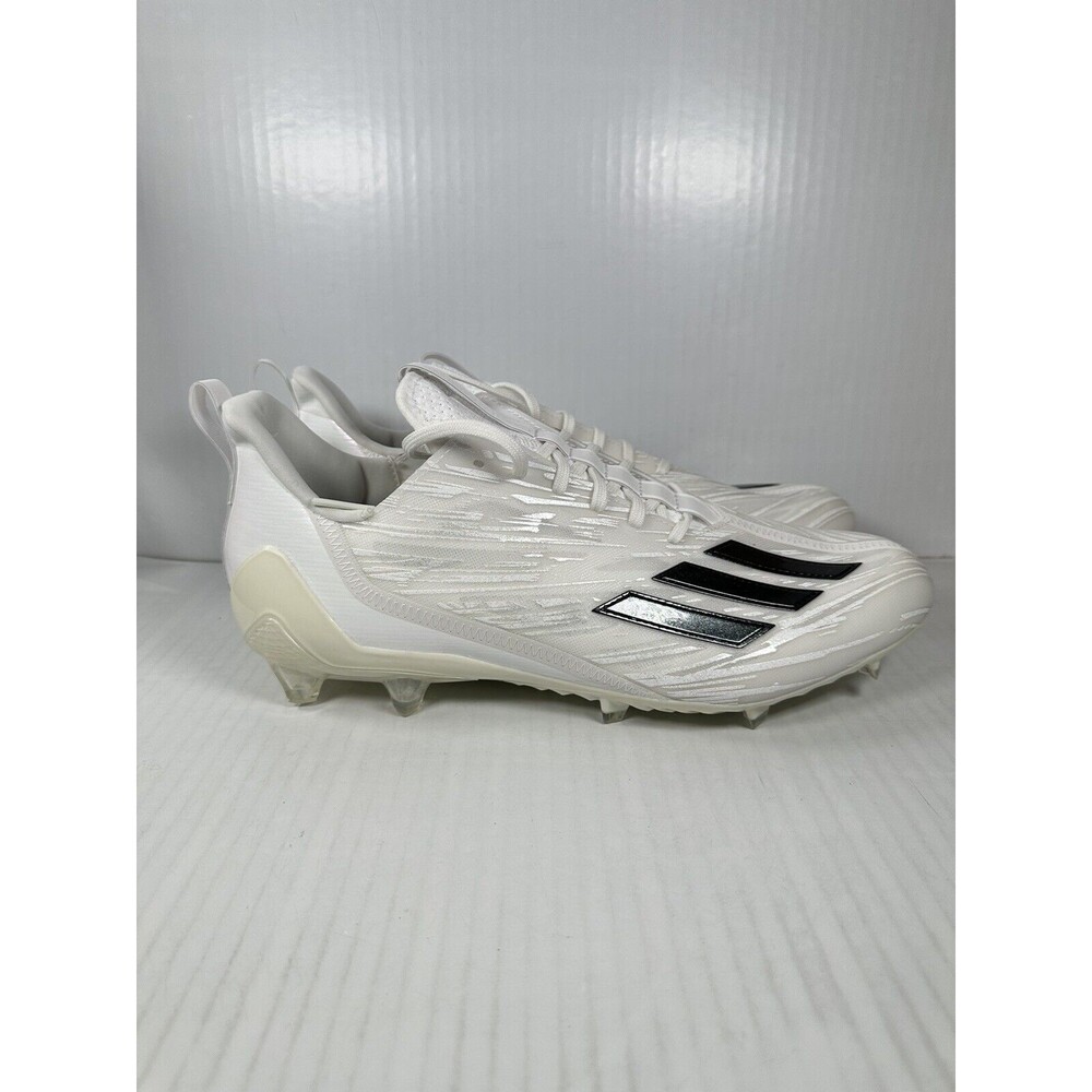 Size 13.5 Mens Adidas Adizero Molded Football Cleats White Black GX4049 NEW